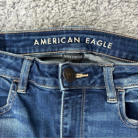 American Eagle Jeans Womens 6 Hi Rise Jegging Super Stretch Dark Wash Classic - Picture 2 of 6